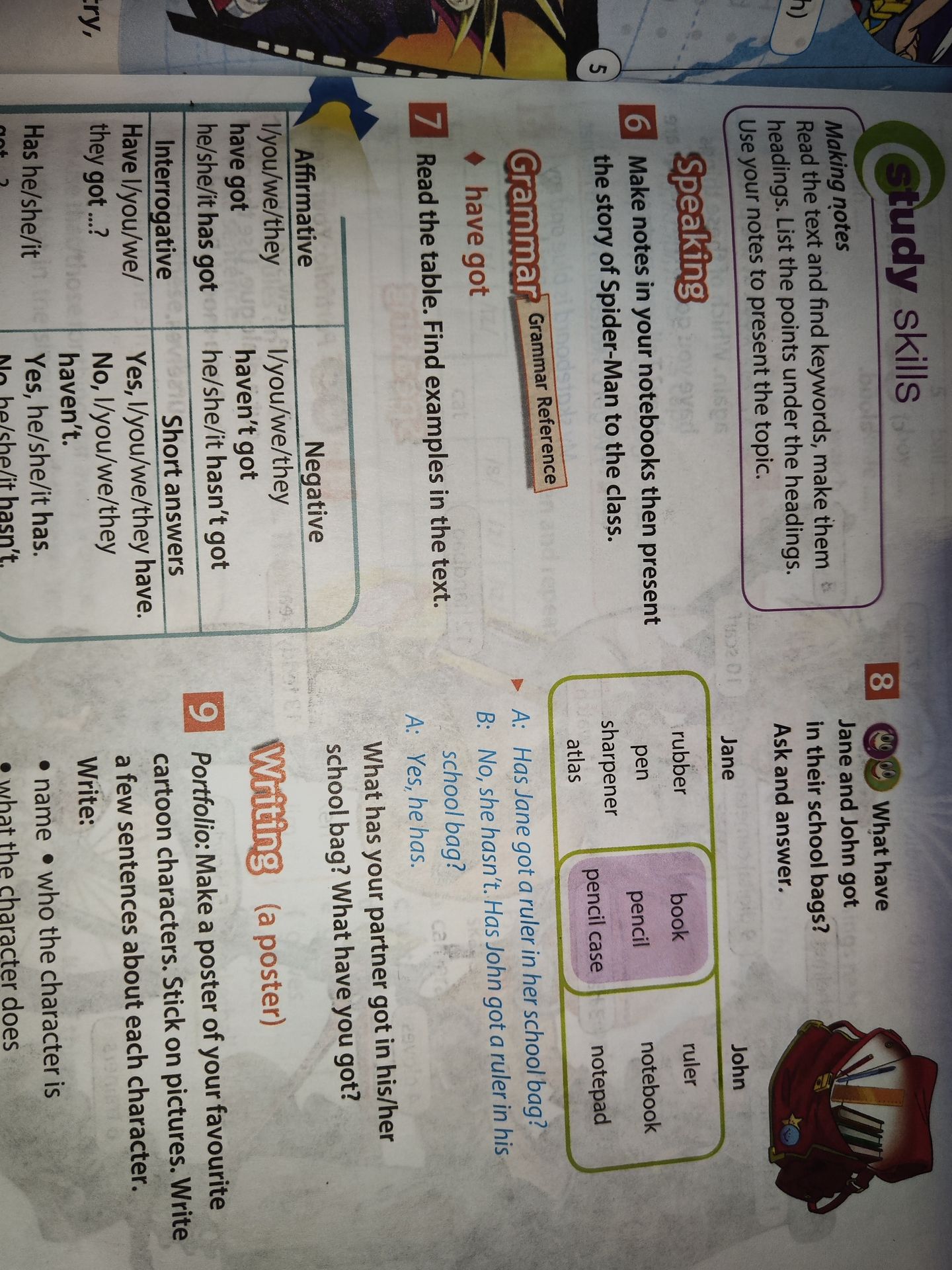 Фото задания: 6. Make notes in your notebooks then present the story of Spider-Man to the class.