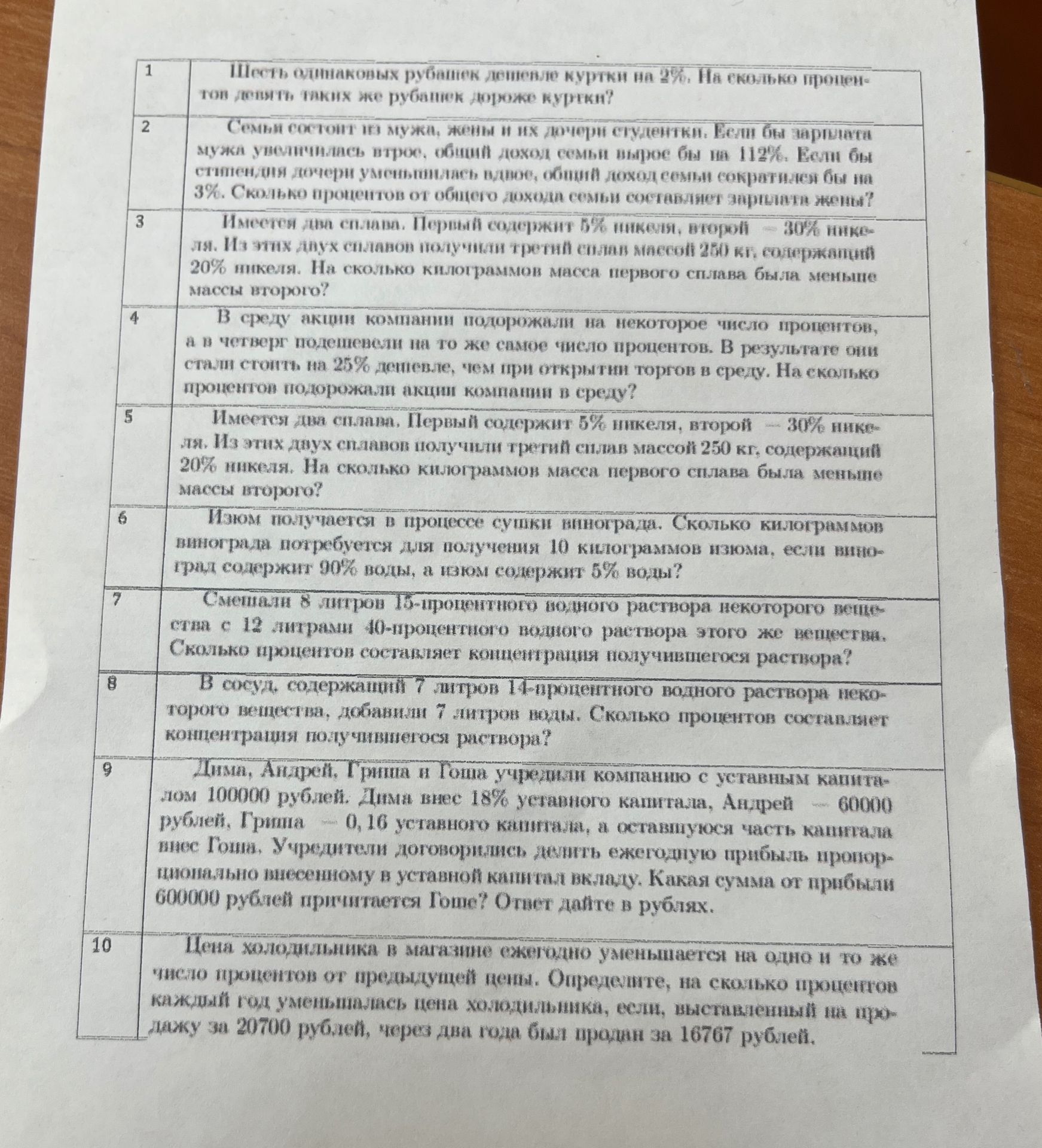 Фото задания: 5. Имеется два сплава. Первый содержит 5% никеля, второй — 30% никеля. Из этих двух сплавов получили третий сплав массой…