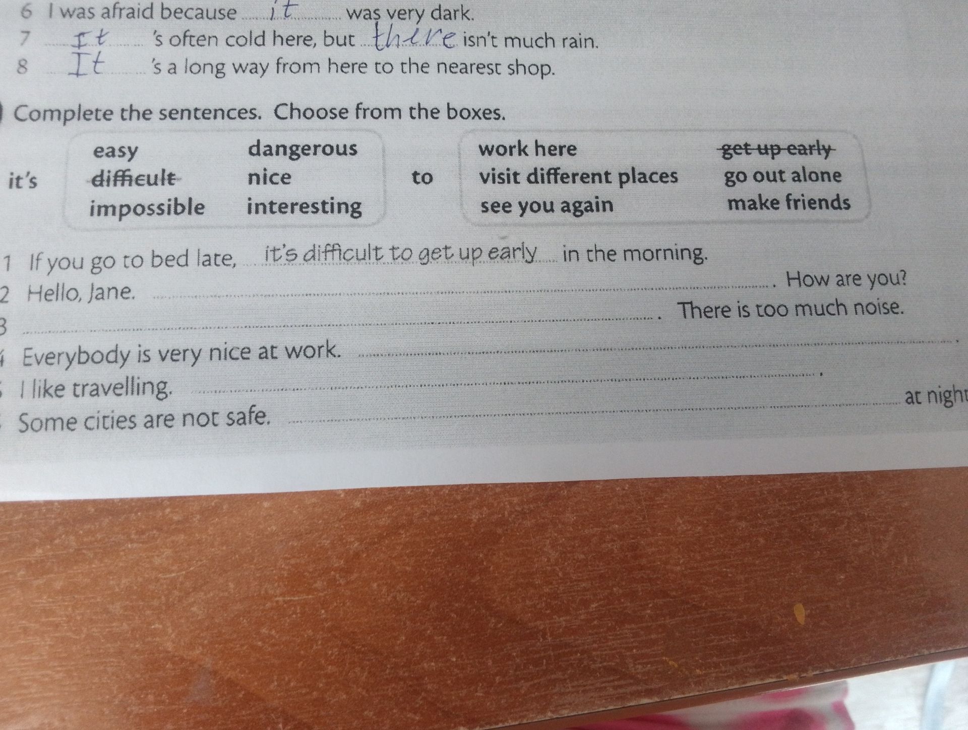Фото задания: Complete the sentences. Choose from the boxes. 1. If you go to bed late, … in the morning. 2. Hello, Jane. … How are you?…