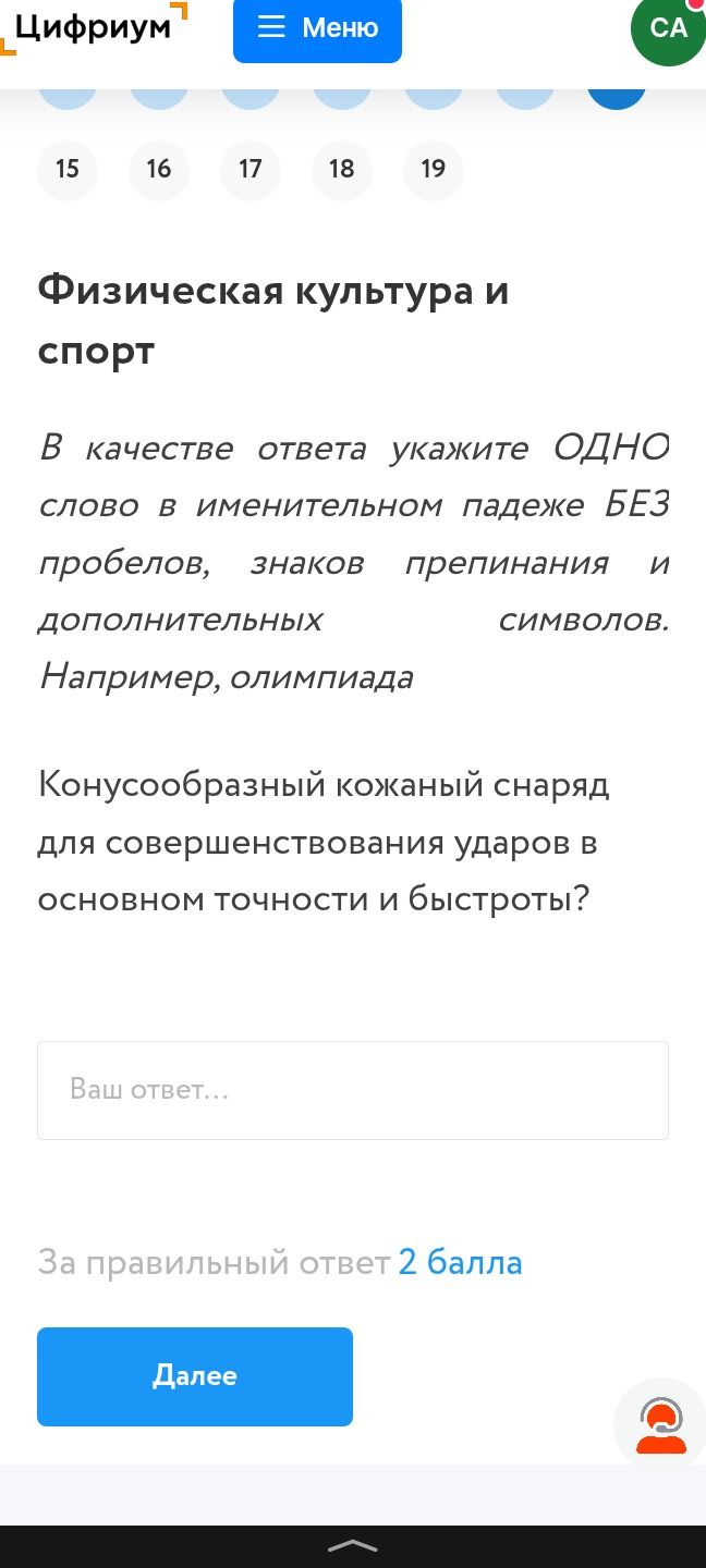 Фото задания: Конусообразный кожаный снаряд для совершенствования ударов в основном точности и быстроты?