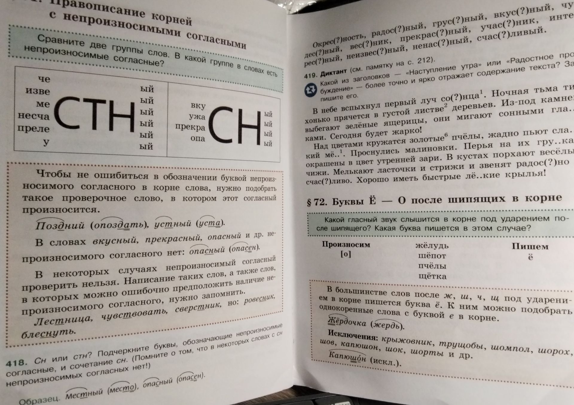 Фото задания: 419. Диктант. Какой из заголовков — «Наступление утра» или «Радостное пробуждение» — более точно и ярко отражает содержание…