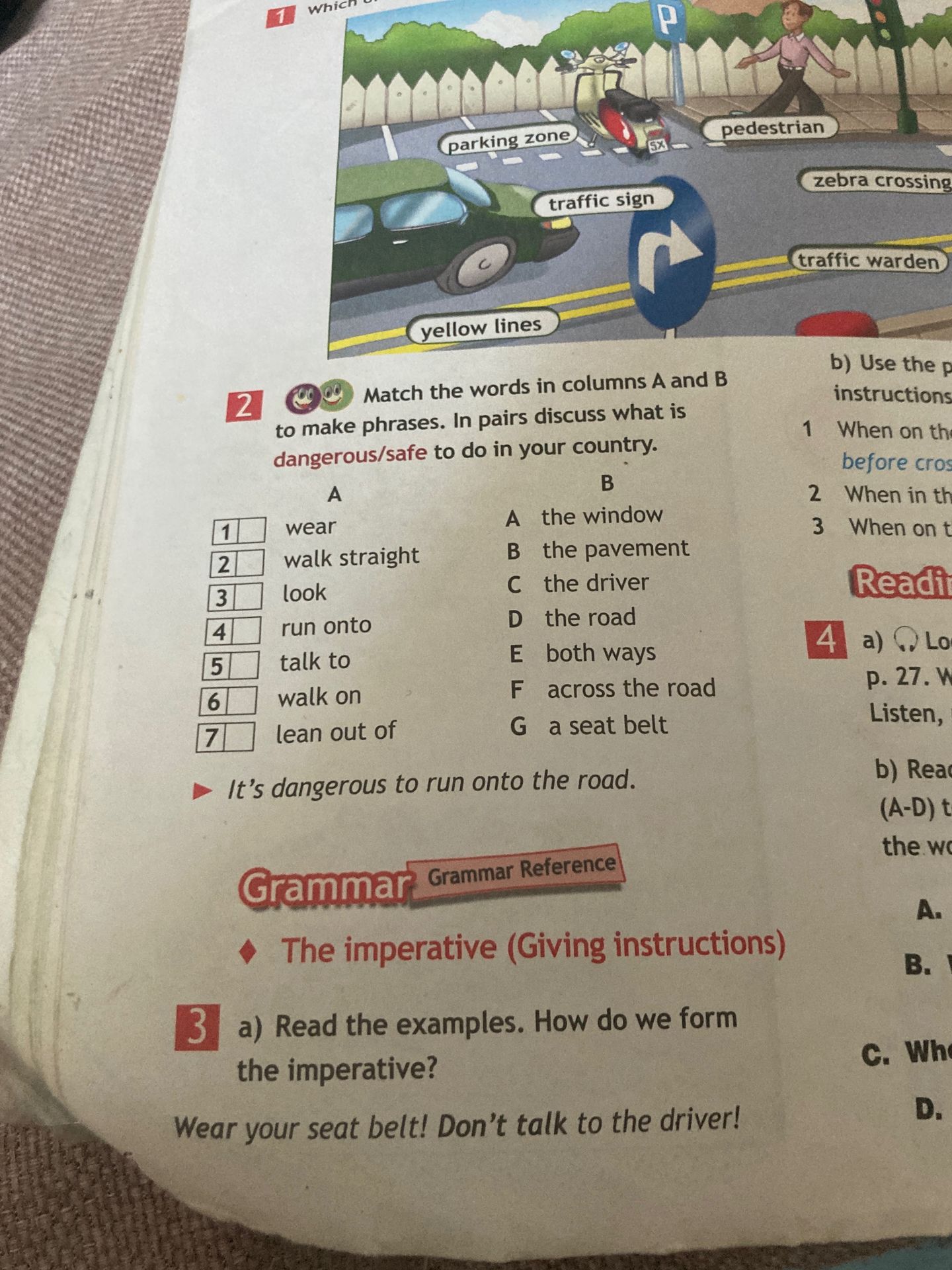 Фото задания: 2. Match the words in columns A and B to make phrases. In pairs discuss what is dangerous/safe to do in your country.