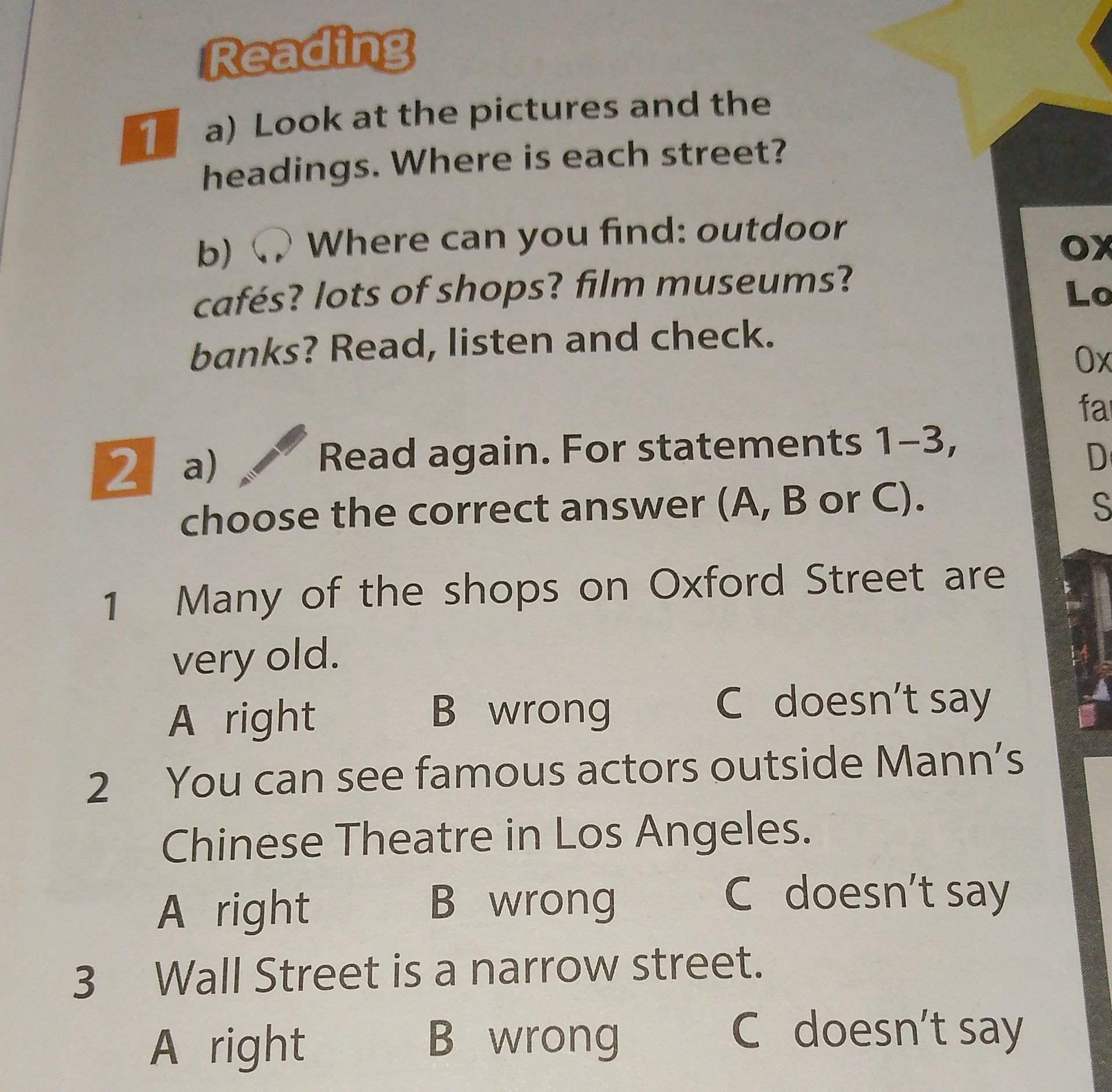 Фото задания: 2a) Read again. For statements 1–3, choose the correct answer (A, B or C). 1. Many of the shops on Oxford Street are very…