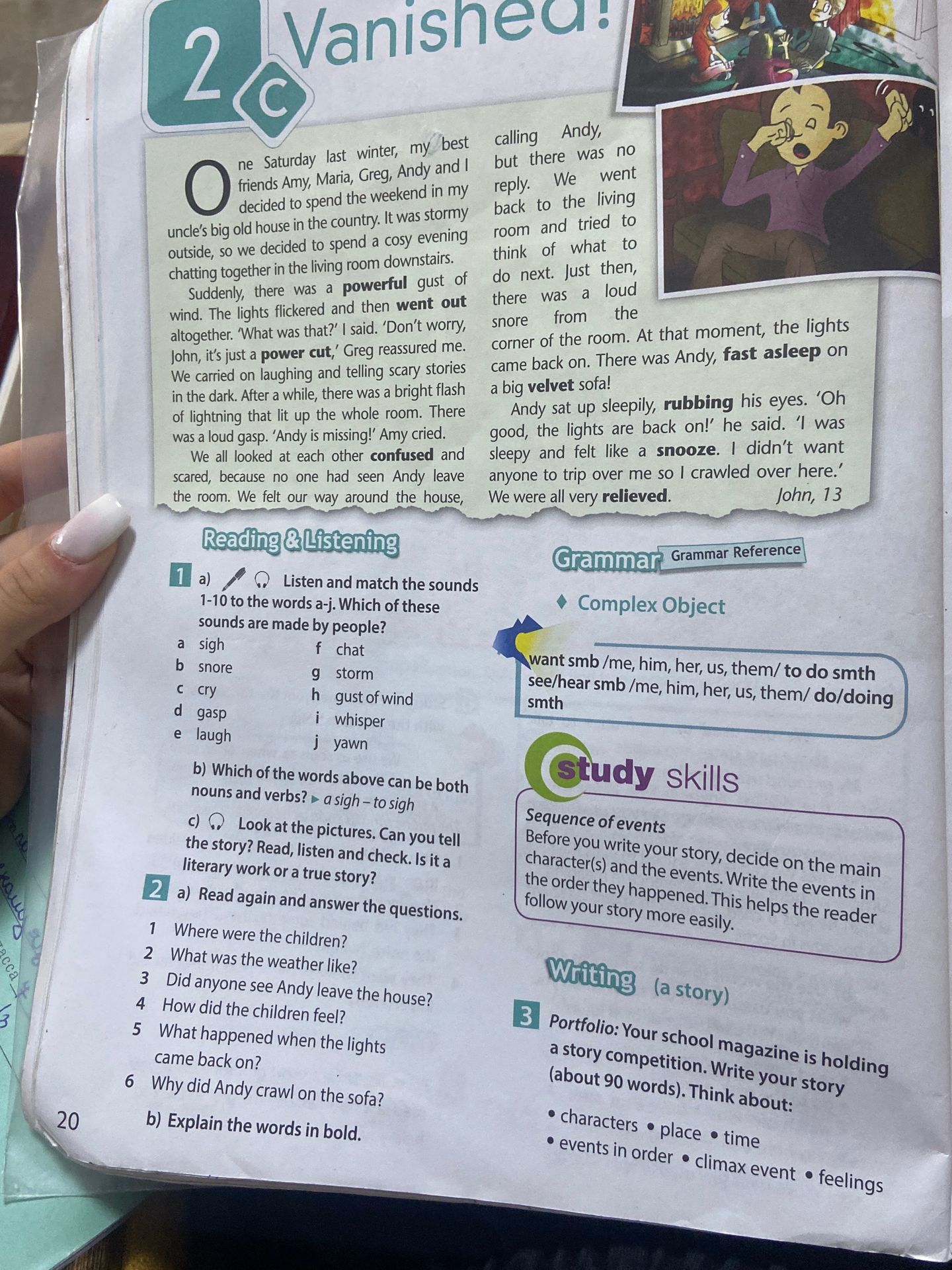 Фото задания: 3) Portfolio: Your school magazine is holding a story competition. Write your story (about 90 words). Think about:…