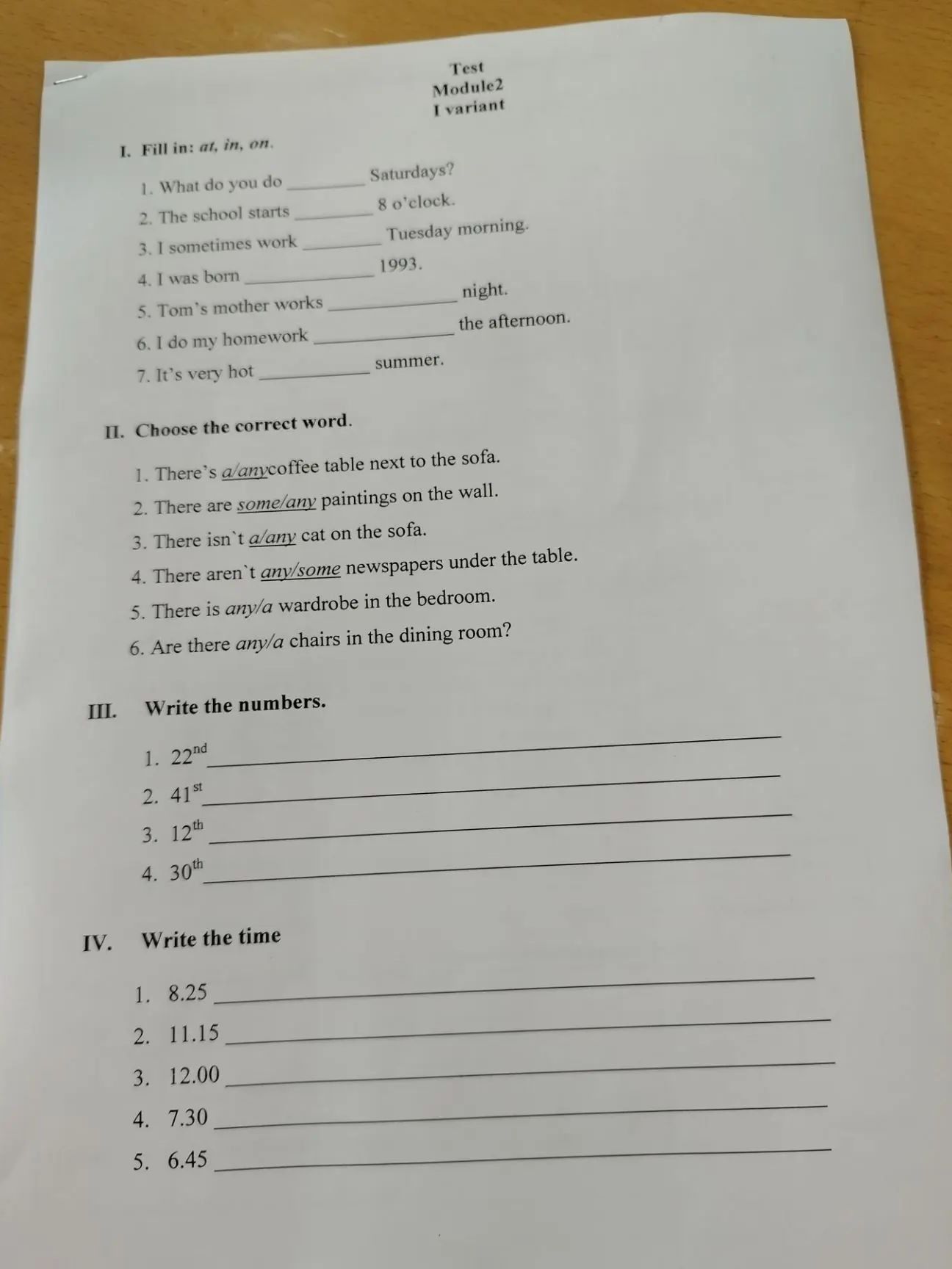 Фото задания: III. Write the numbers. 1. 22nd 2. 41st 3. 12th 4. 30th