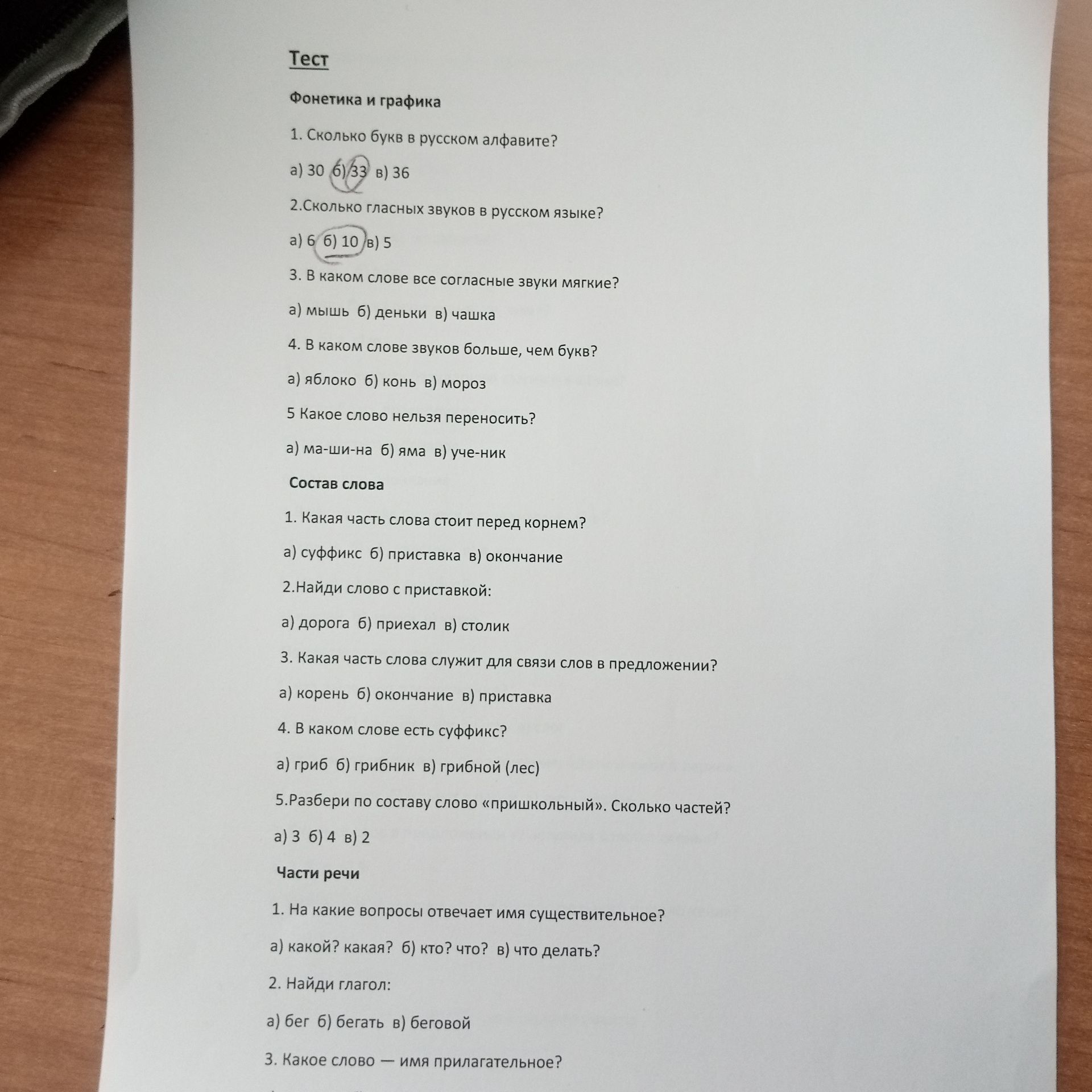 Фото задания: Фонетика и графика. 1. Сколько букв в русском алфавите? а) 30 б) 33 в) 36