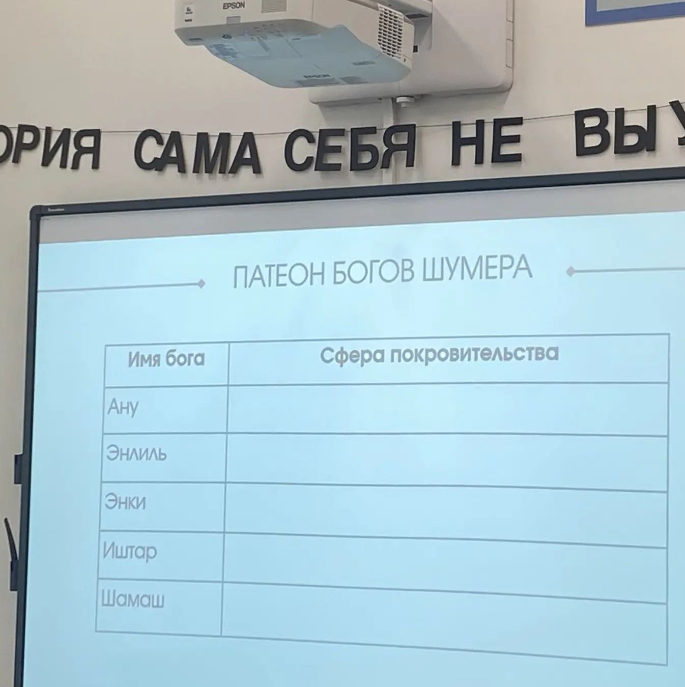 Фото задания: Пантеон богов Шумера. Заполните таблицу «Имя бога — сфера покровительства»: Ану, Энлиль, Энки, Иштар, Шамаш.