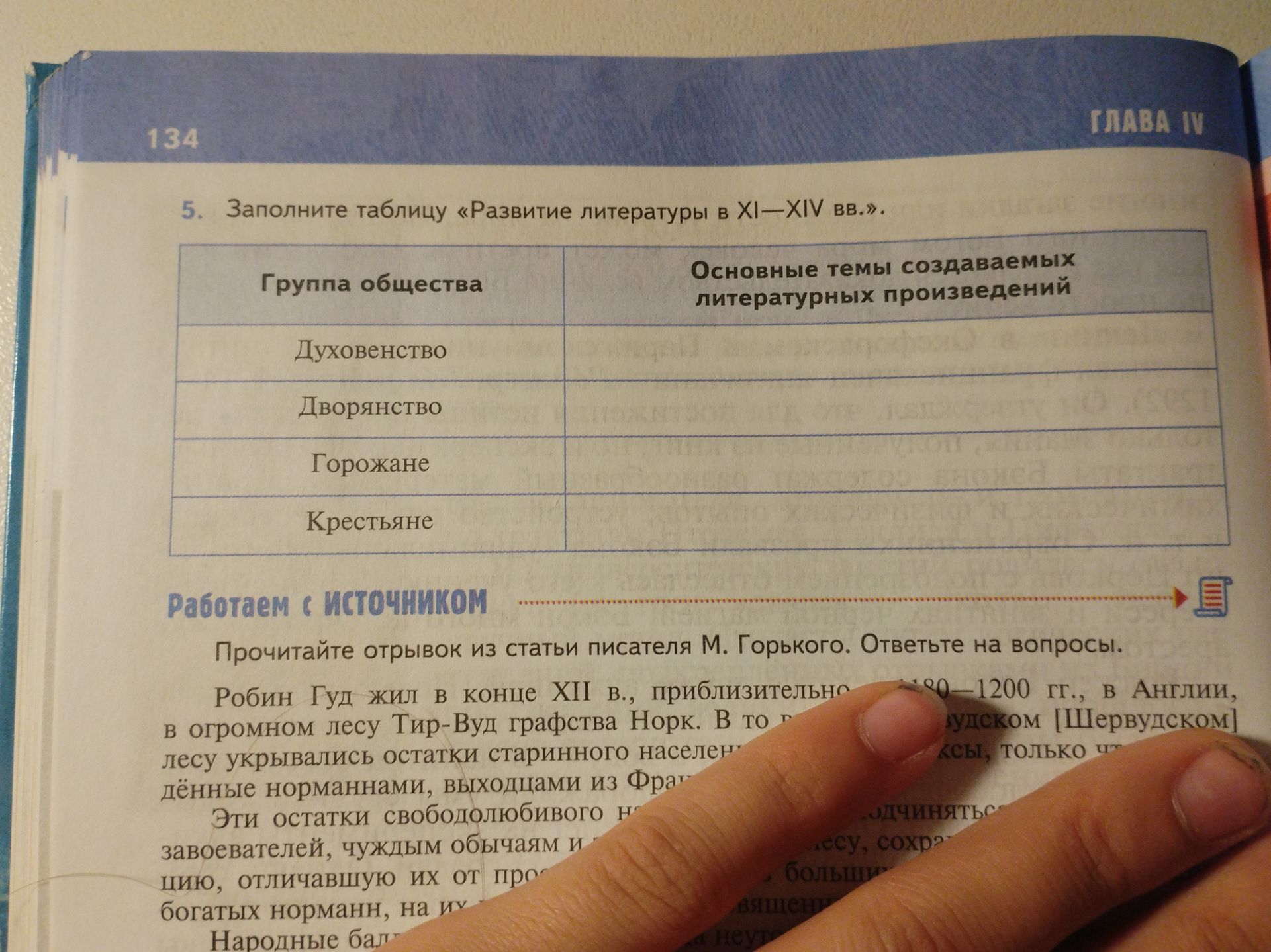 Фото задания: 5. Заполните таблицу «Развитие литературы в XI—XIV вв.»: группа общества — основные темы создаваемых литературных…