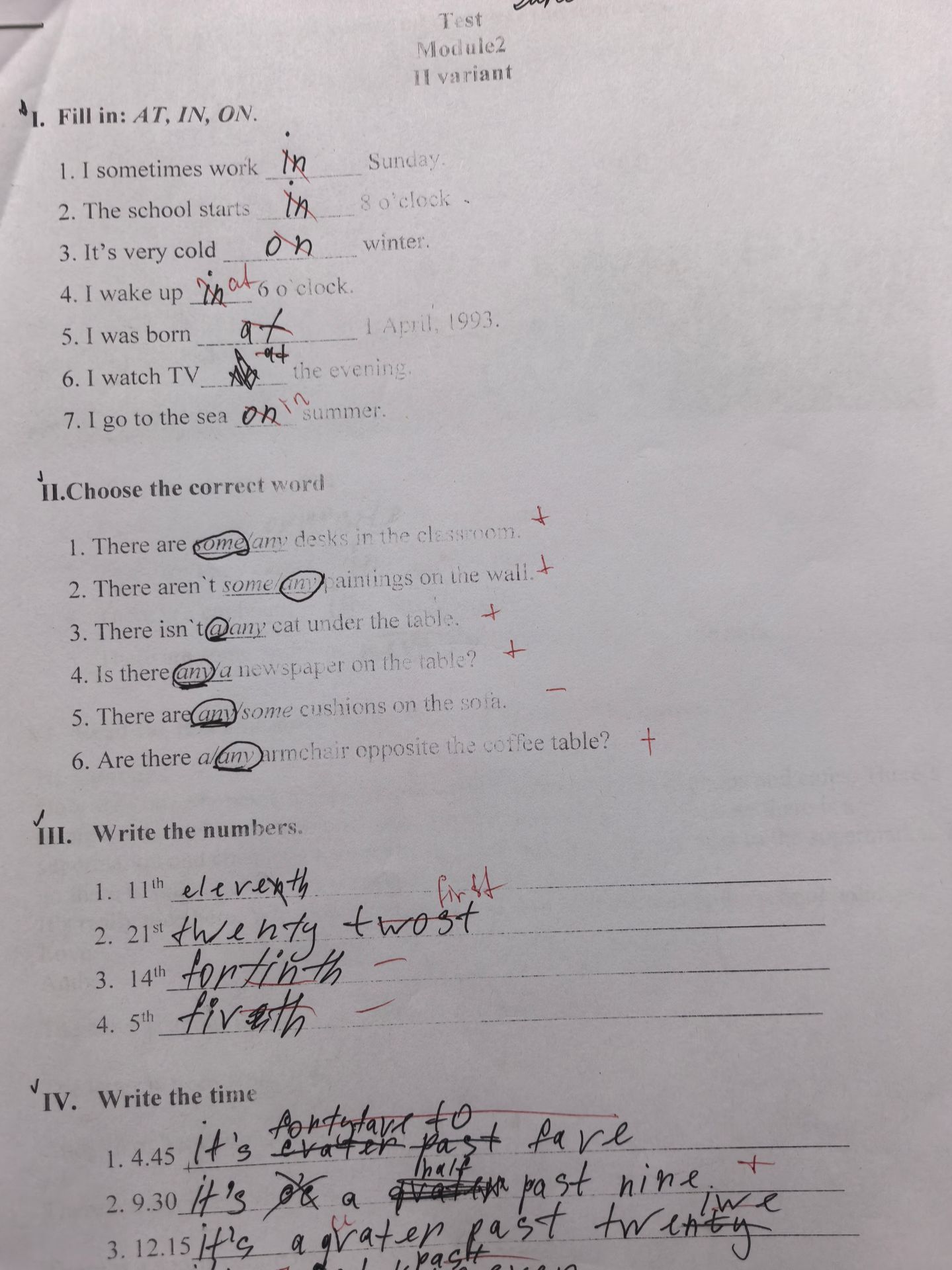 Фото задания: III. Write the numbers. 1. 11th 2. 21st 3. 14th 4. 5th