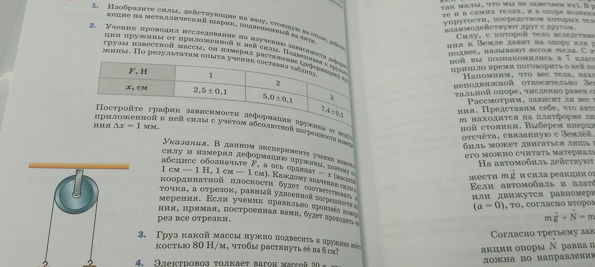 Фото задания: 1. Изобразите силы, действующие на металлический шарик, подвешенный на нити.