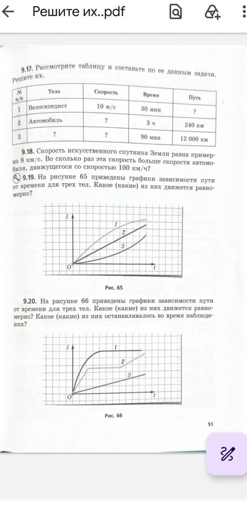 Фото задания: 9.18. Скорость искусственного спутника Земли равна примерно 8 км/с. Во сколько раз эта скорость больше скорости автомобиля,…