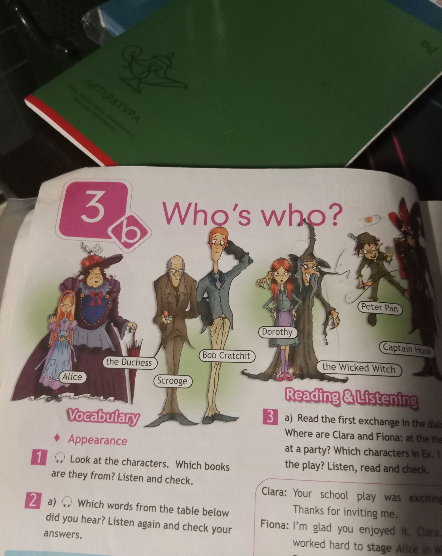 Фото задания: 1. Look at the characters. Which books are they from? Listen and check.