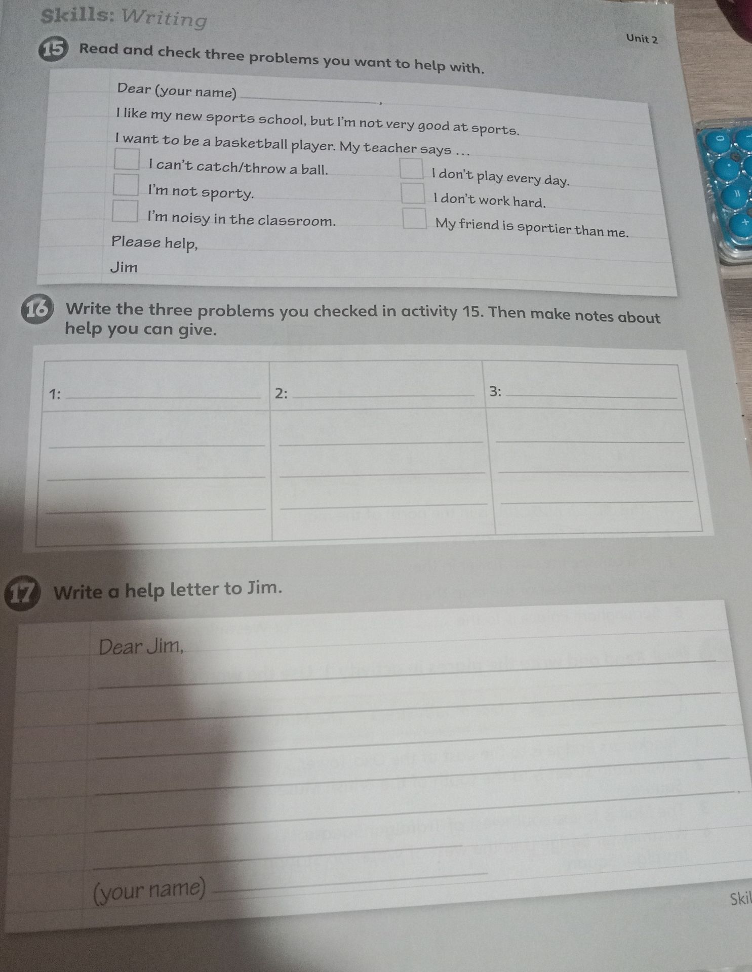 Фото задания: 17. Write a help letter to Jim.