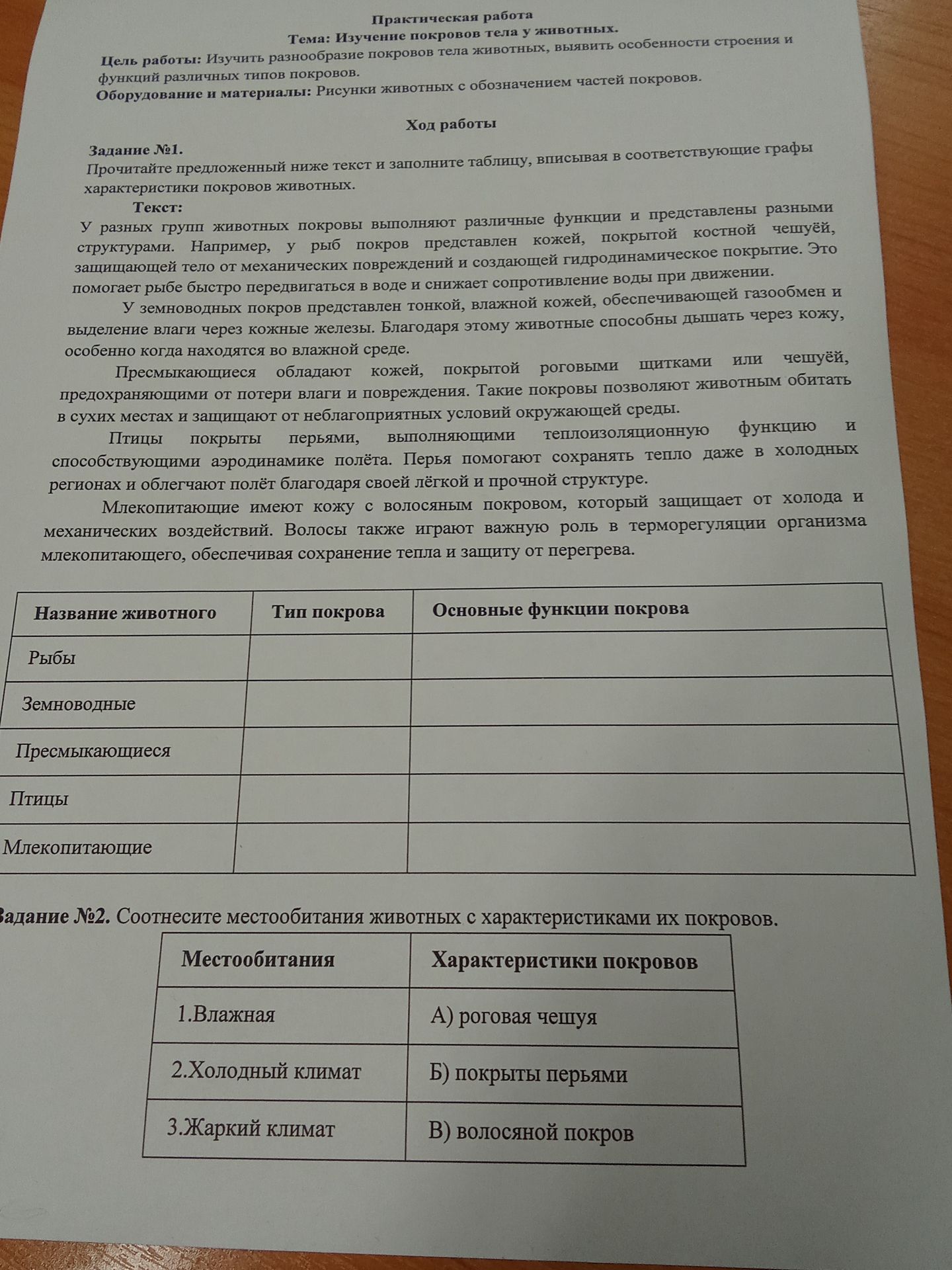 Фото задания: Задание №1. Прочитайте предложенный ниже текст и заполните таблицу, вписывая в соответствующие графы характеристики…