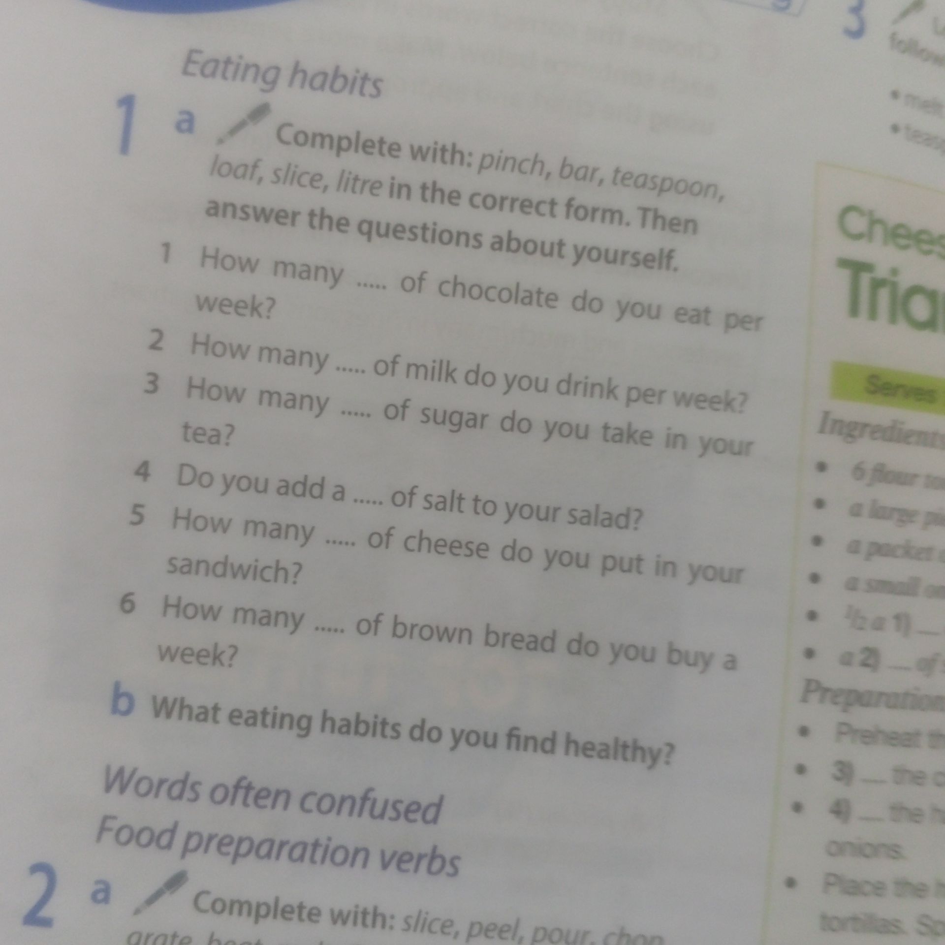 Фото задания: 1b. What eating habits do you find healthy?