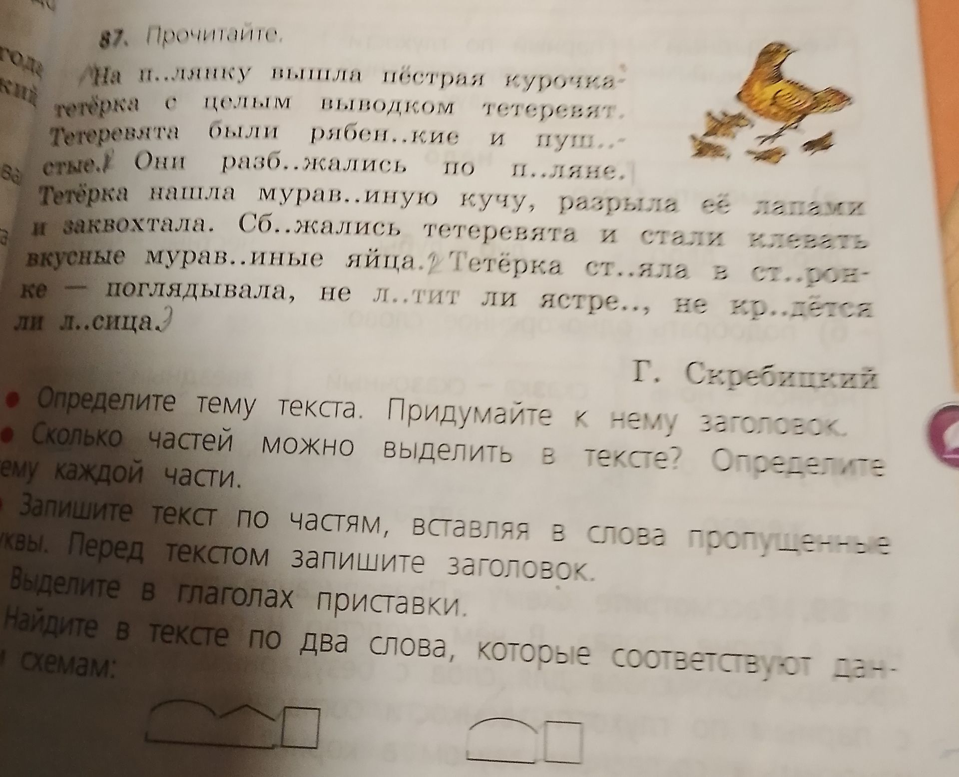 Фото задания: § 7. Прочитайте текст. Определите тему текста. Придумайте к нему заголовок. Сколько частей можно выделить в тексте?…