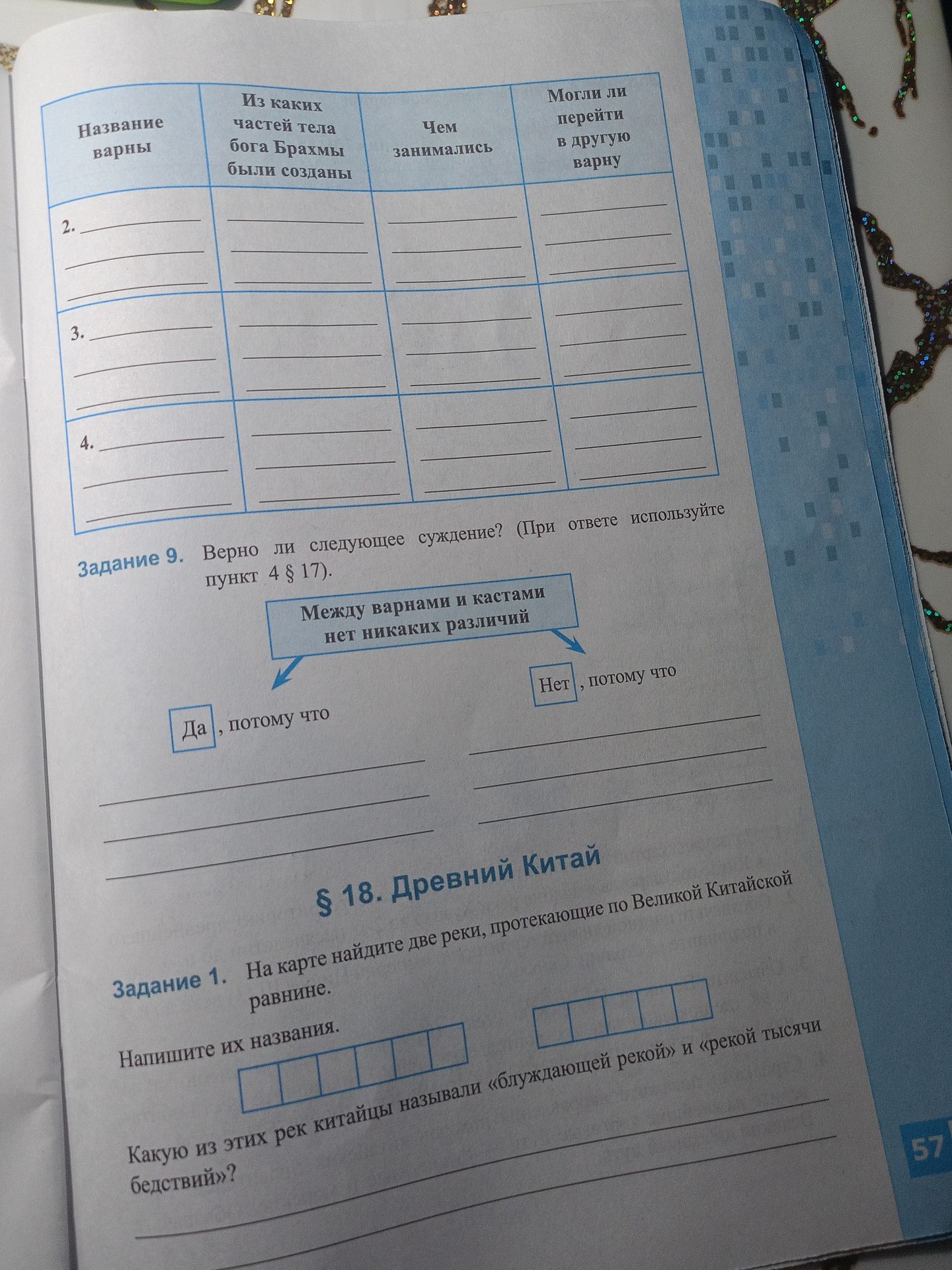 Фото задания: § 18. Древний Китай. Задание 1. На карте найдите две реки, протекающие по Великой Китайской равнине. Напишите их названия.…