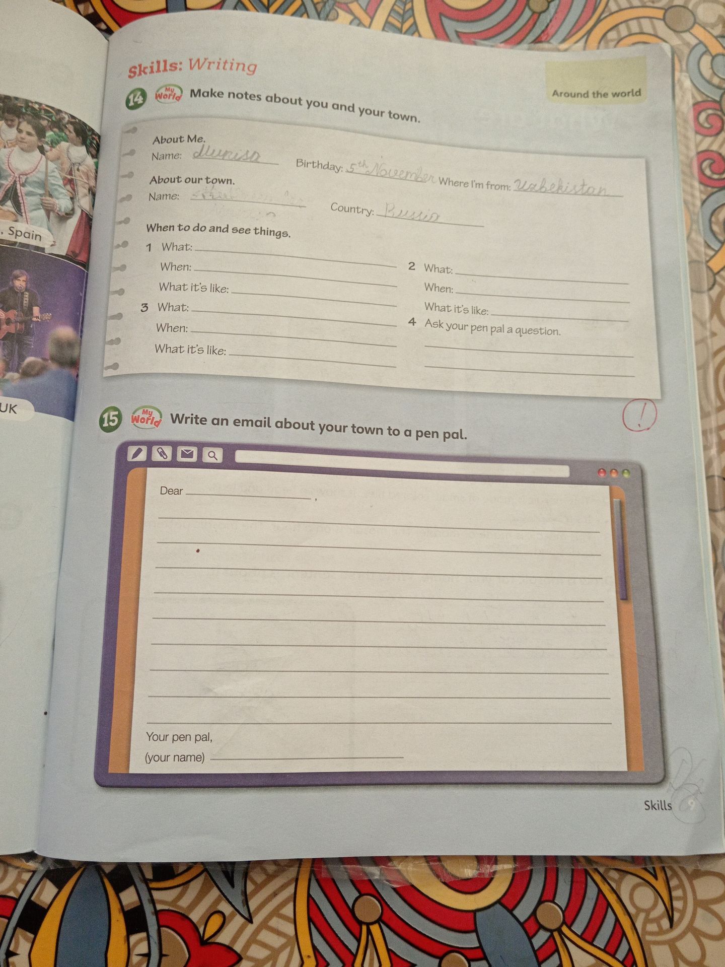 Фото задания: 15. Write an email about your town to a pen pal.