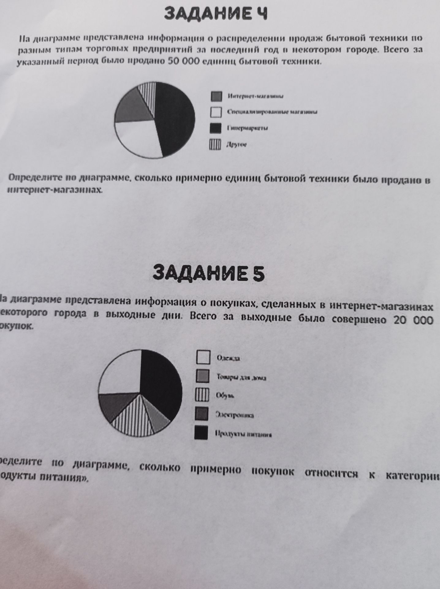 Фото задания: Задание 4. На диаграмме представлена информация о распределении продаж бытовой техники по разным типам торговых предприятий…