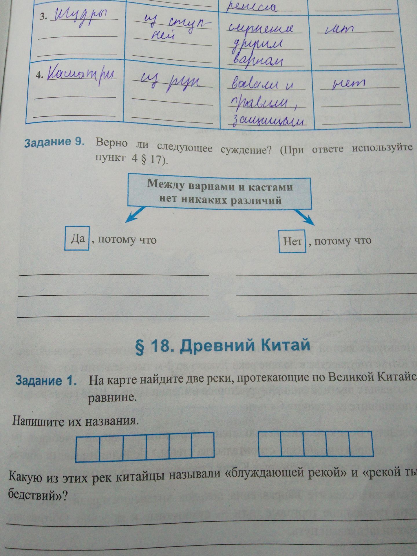 Фото задания: Задание 1. На карте найдите две реки, протекающие по Великой Китайской равнине. Напишите их названия. Какую из этих рек…