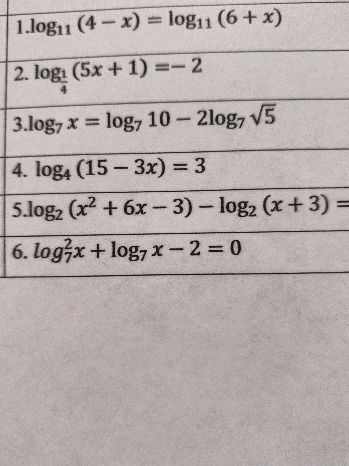 Фото задания: 6. \((\log_7 x)^2+\log_7 x-2=0\)