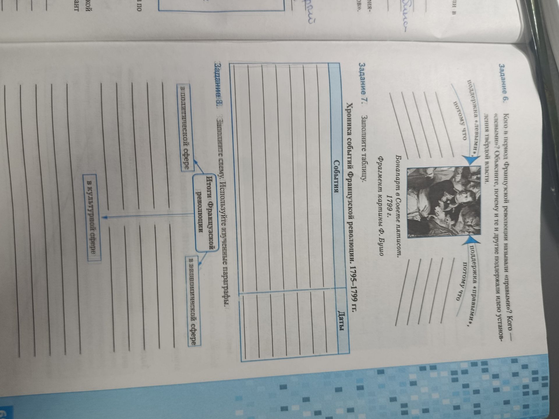 Фото задания: Задание 6. Кого в период Французской революции называли «правыми»? Кого — «левыми»? Объясните, почему и те и другие…