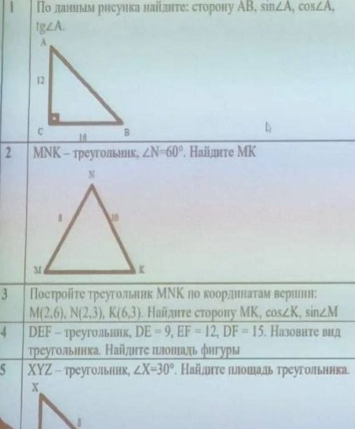 Фото задания: 4. DEF — треугольник. DE = 9, EF = 12, DF = 15. Назовите вид треугольника. Найдите площадь фигуры.