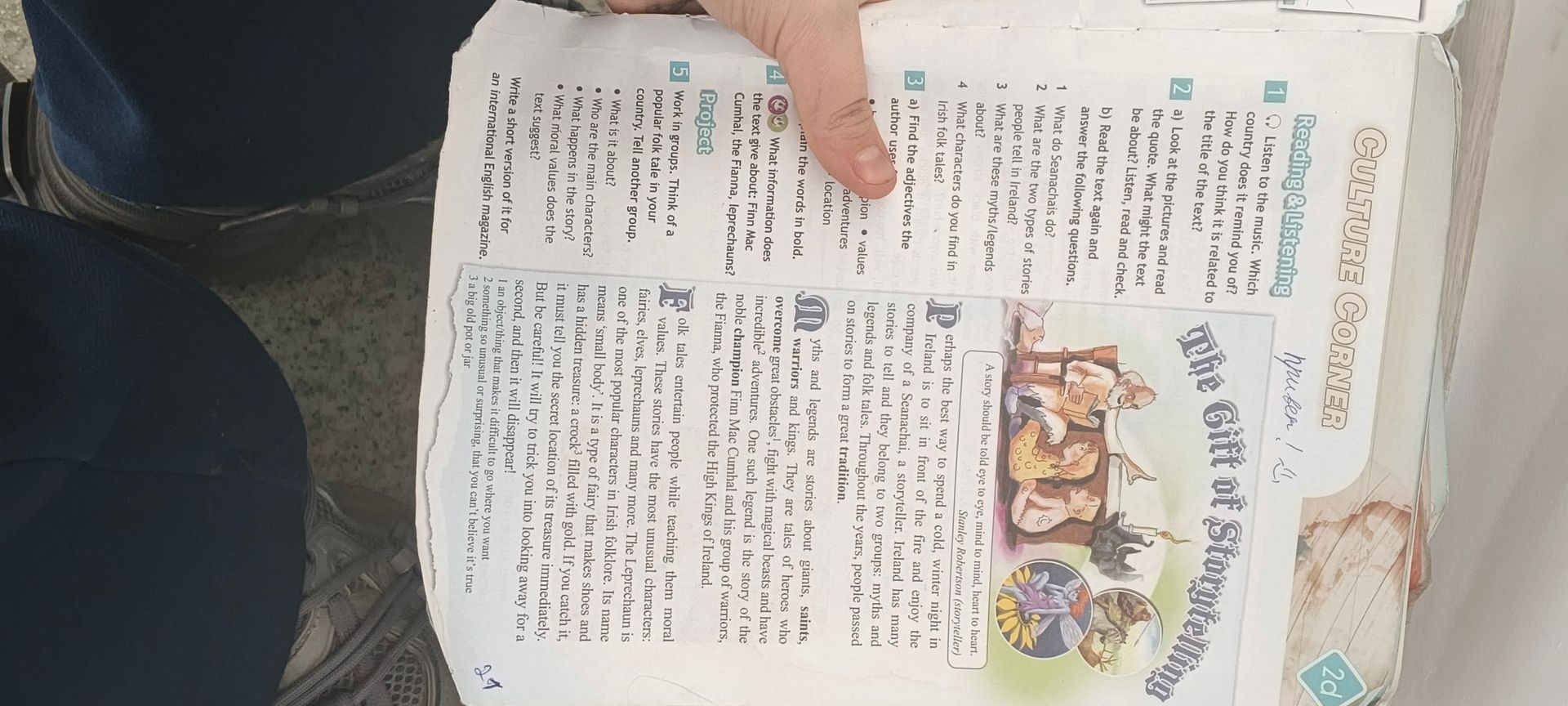 Фото задания: 4. What information does the text give about: Finn Mac Cumhail, the Fianna, leprechauns?