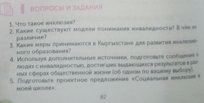 Фото задания: 1. Что такое инклюзия?
