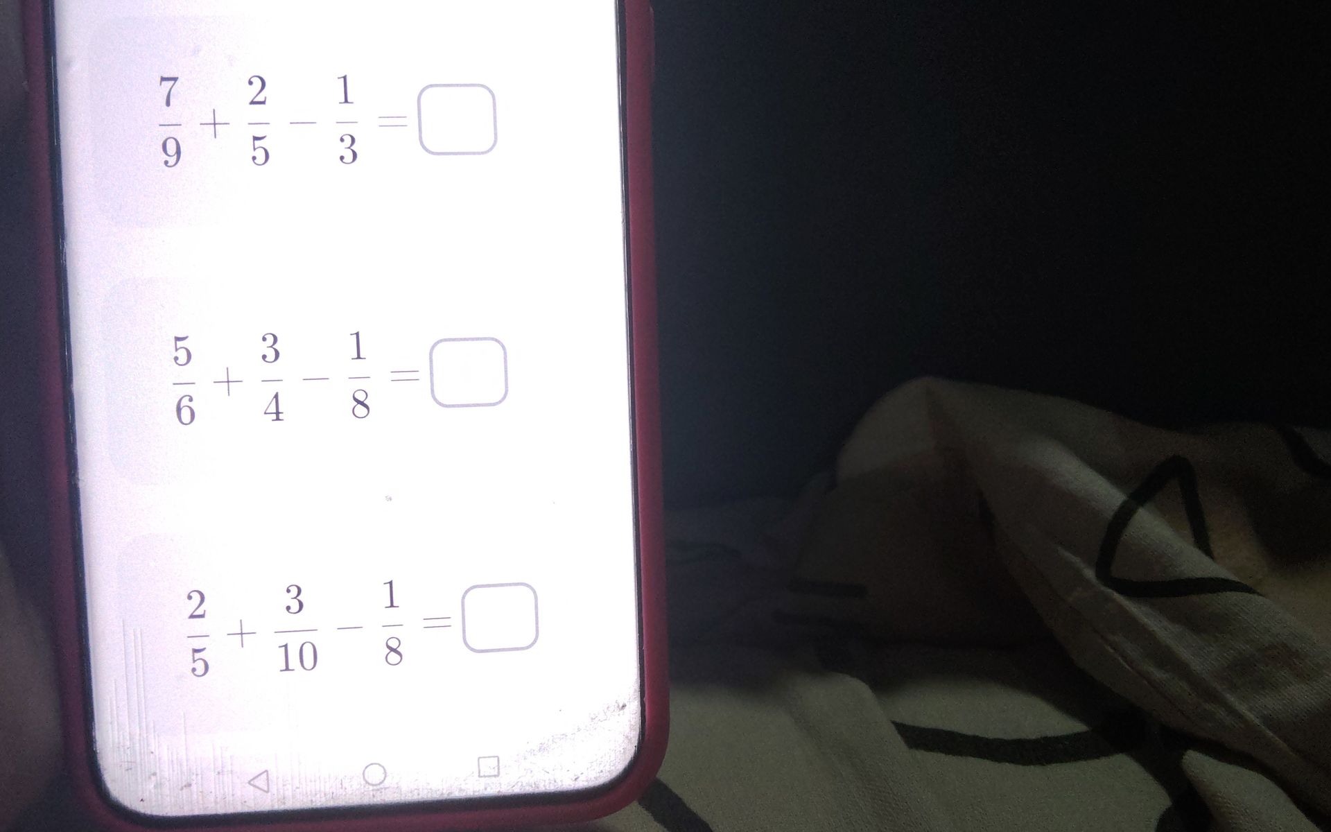 Фото задания: \(\frac{2}{5}+\frac{3}{10}-\frac{1}{8}=\square\)