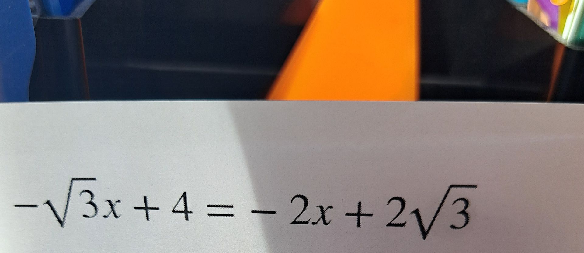 Фото задания: Решите уравнение: \(-\sqrt{3x+4}=-2x+2\sqrt{3}\).