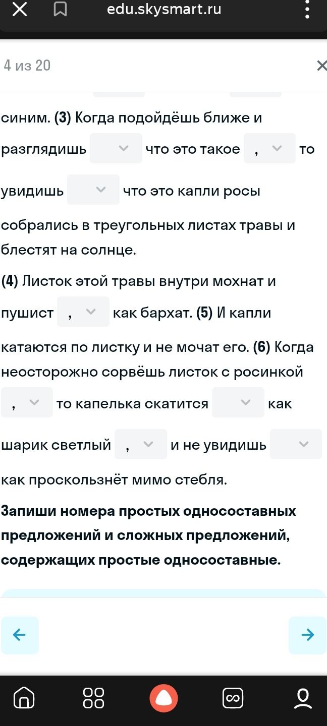 Фото задания: Видимая часть задания: расставить знаки препинания в предложениях (3)–(6) и записать номера простых односоставных предложений…