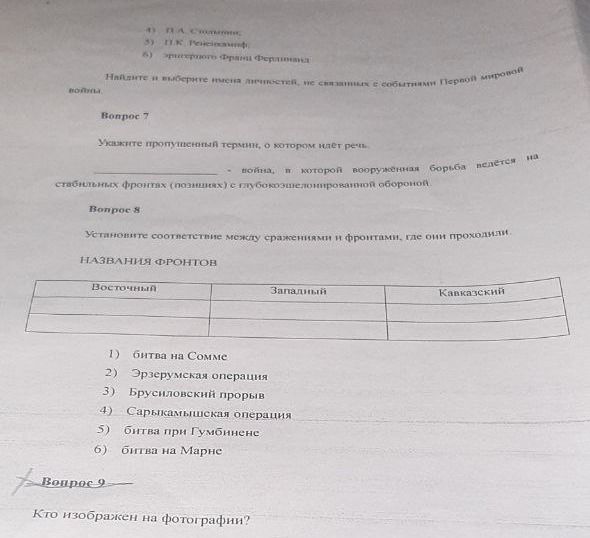 Фото задания: Вопрос 9. Кто изображён на фотографии?