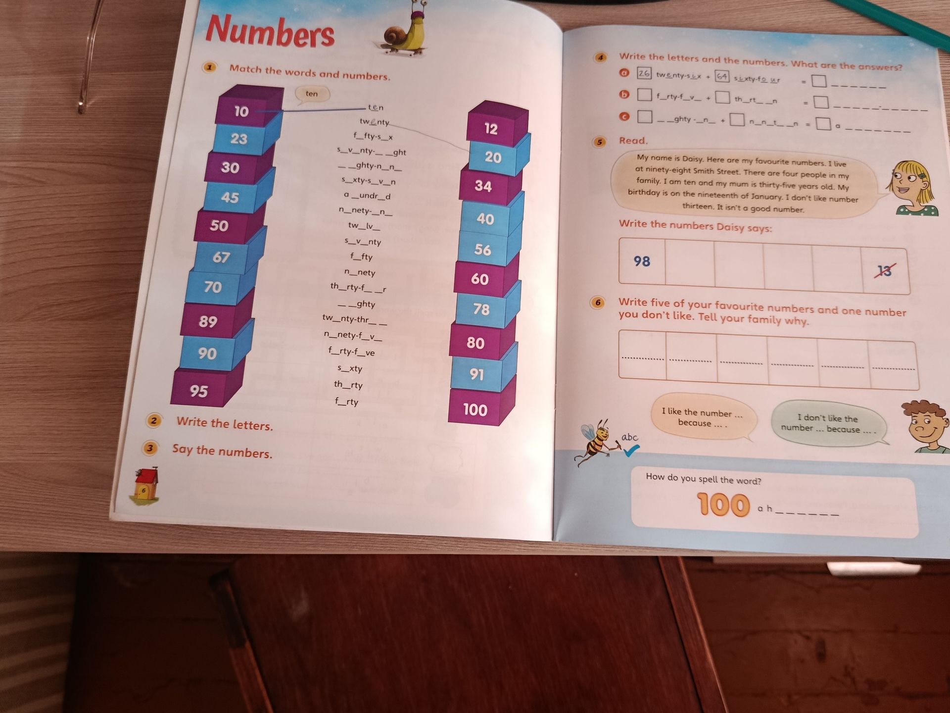 Фото задания: 1. Match the words and numbers.