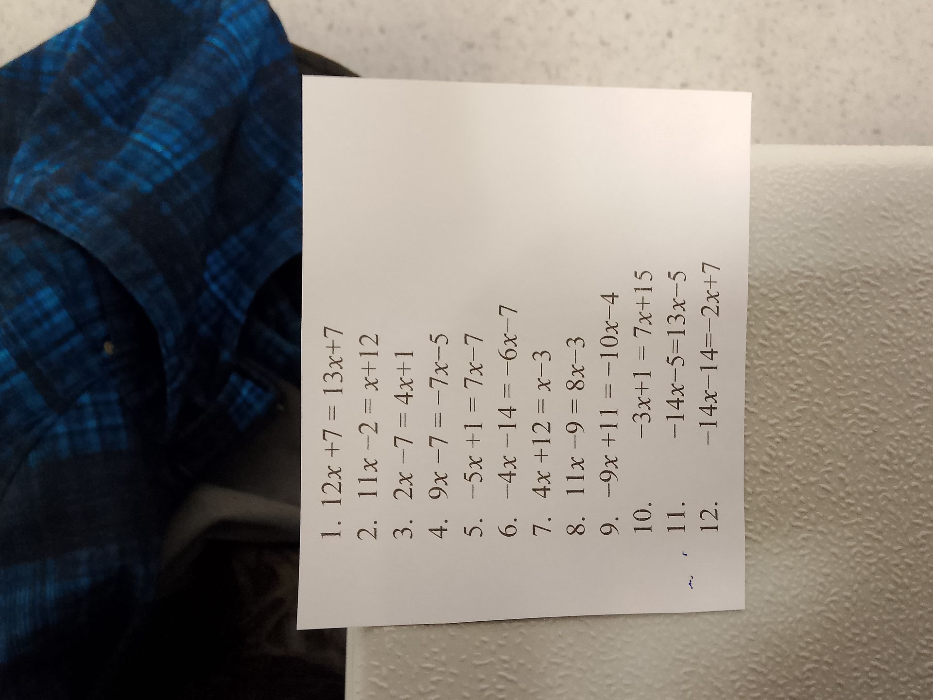 Фото задания: 10. −3x + 1 = 7x + 15