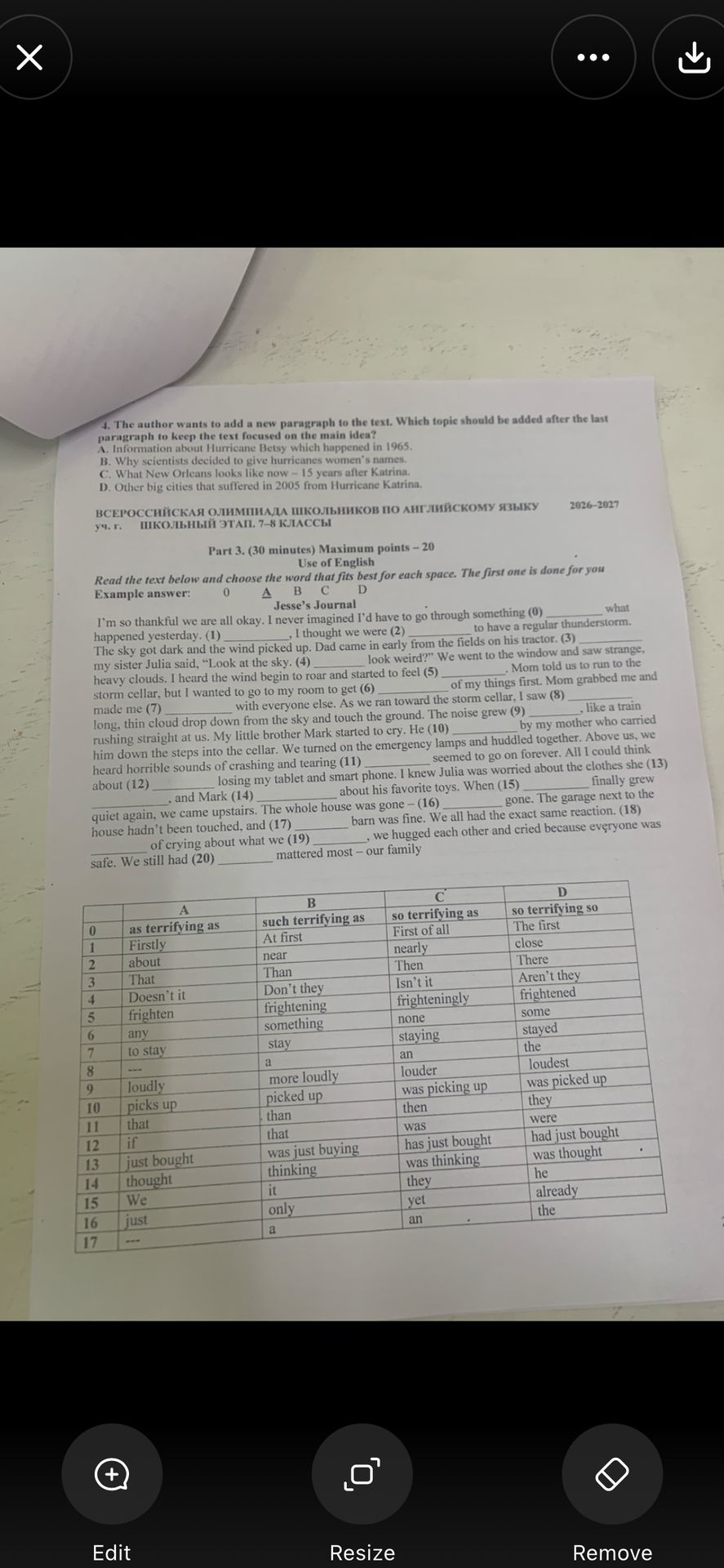 Фото задания: Part 3. Use of English. Read the text below and choose the word that fits best for each space. The first one is done for you.…