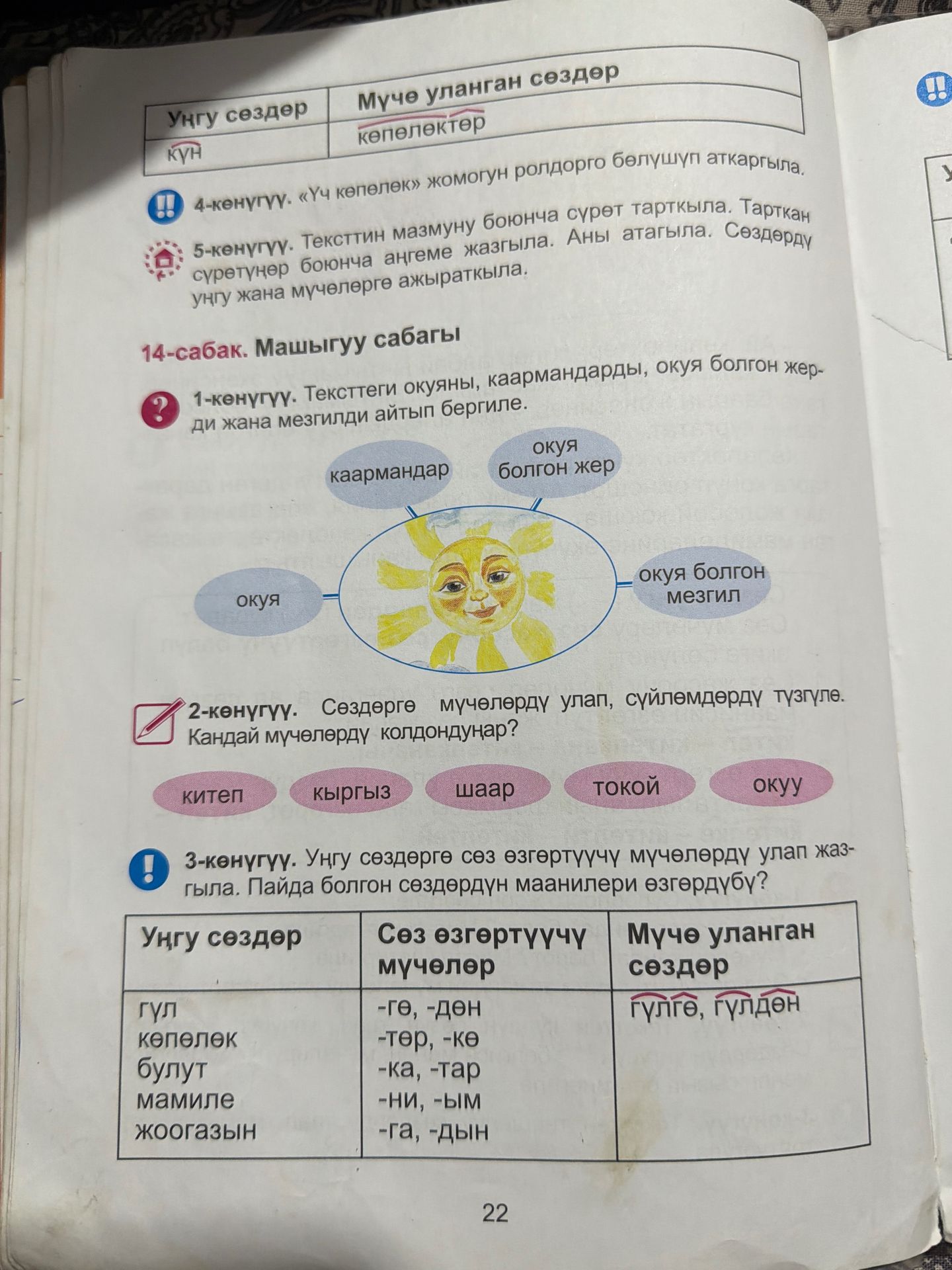 Фото задания: 4-көнүгүү. «Үч көпөлөк» жомогун ролдорго бөлүшүп аткаргыла.