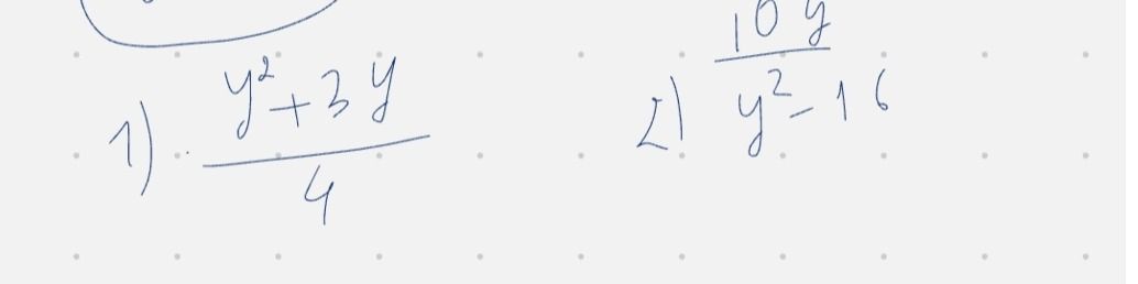 Фото задания: 1) \(\dfrac{y^2+3y}{4}\)
