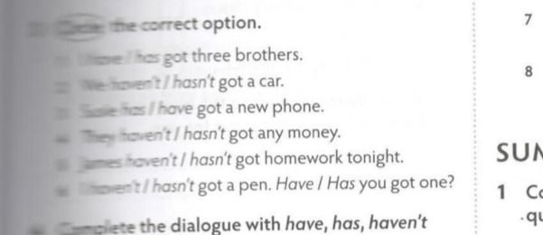 Фото задания: Complete the dialogue with have, has, haven’t. [The dialogue is cut off and not visible.]