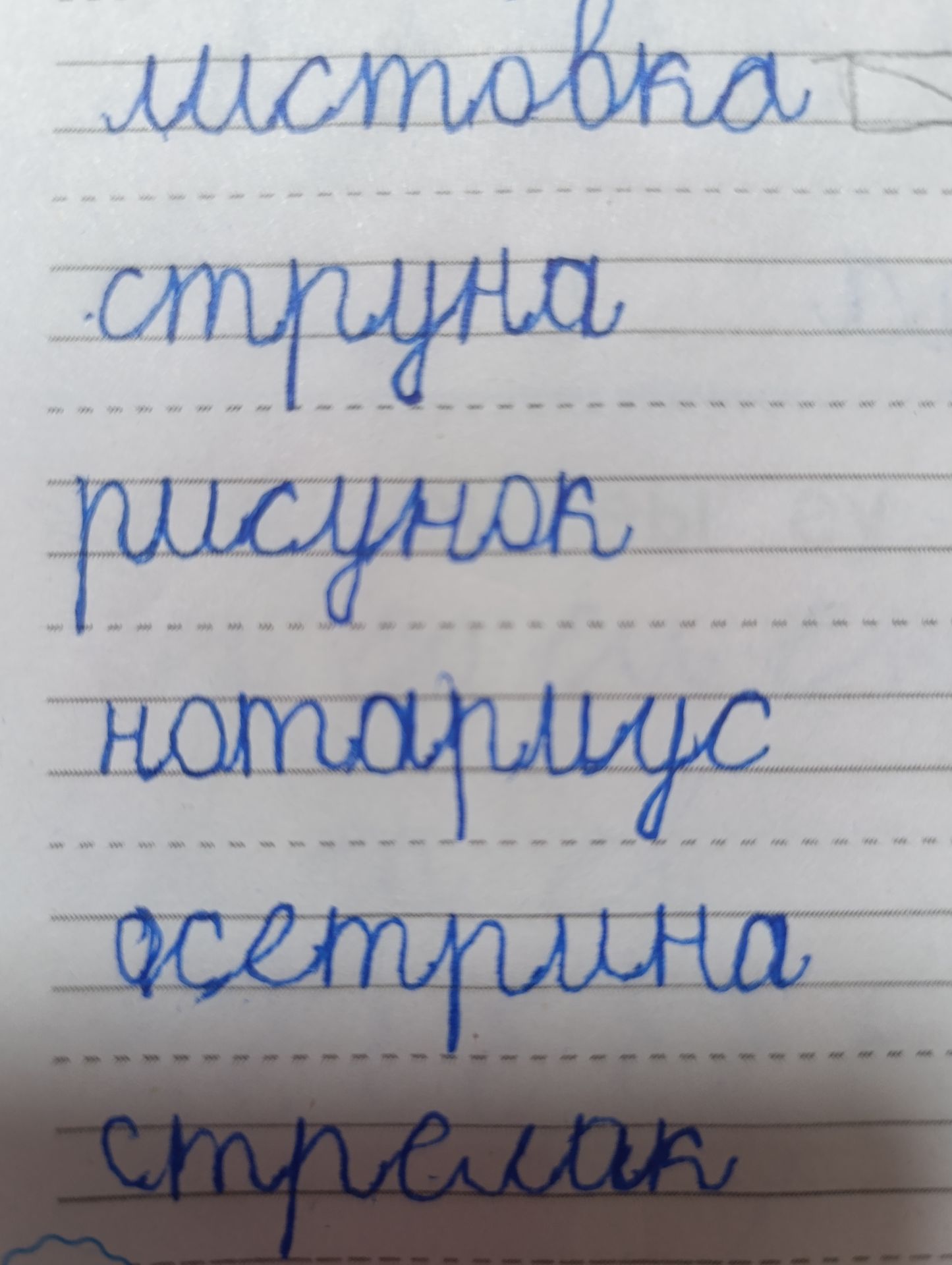 Фото задания: Проверить рукописные слова: листовая, страна, рисунок, натуральн… [окончание неразборчиво], растение, стрелка.