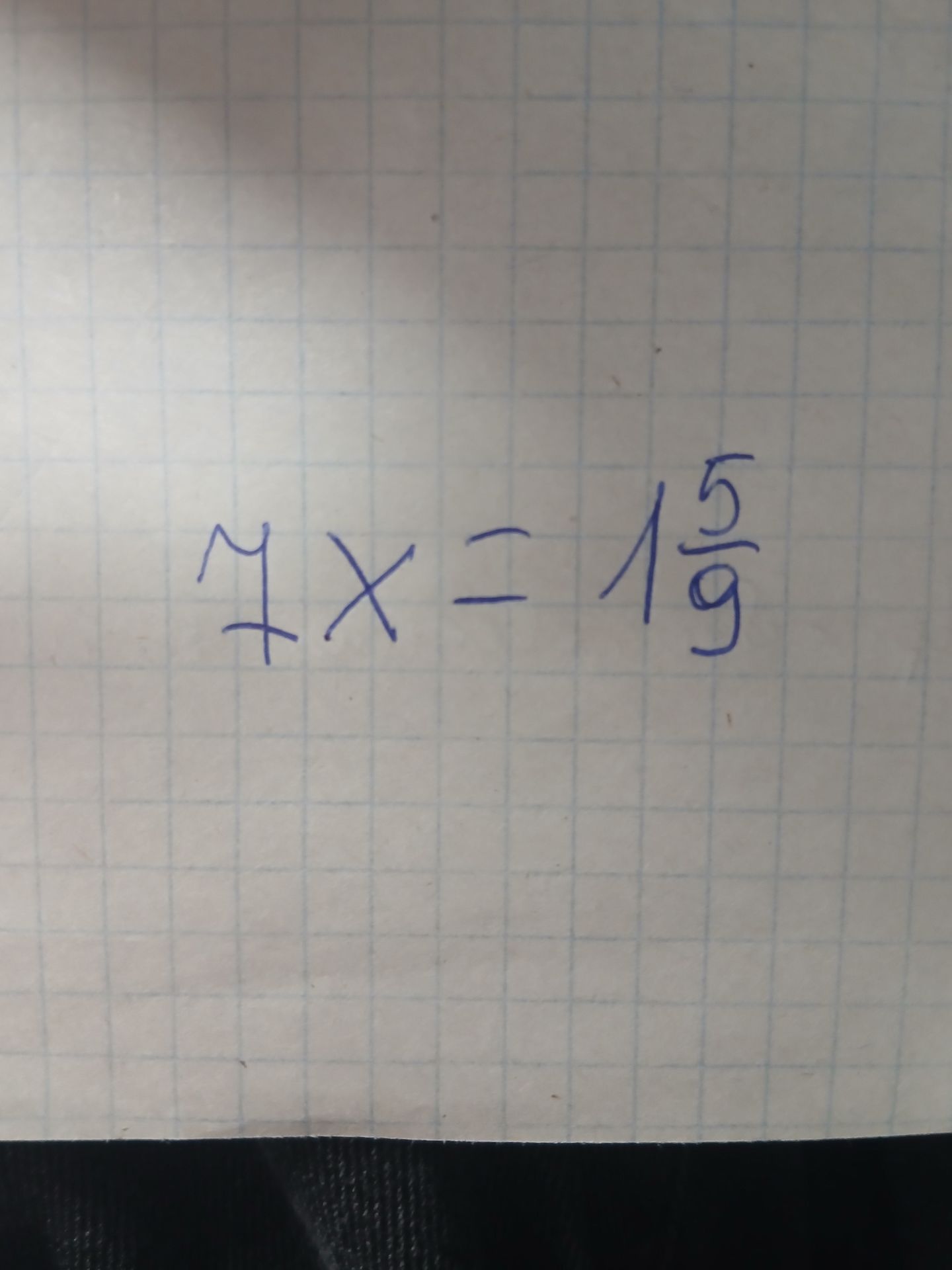 Фото задания: 7x = 1 5/9
