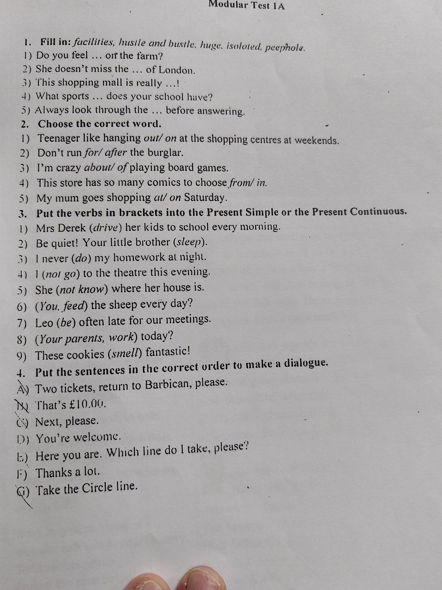 Фото задания: 2. Choose the correct word. 1) Teenagers like hanging out/on at the shopping centres at weekends. 2) Don’t run for/after…