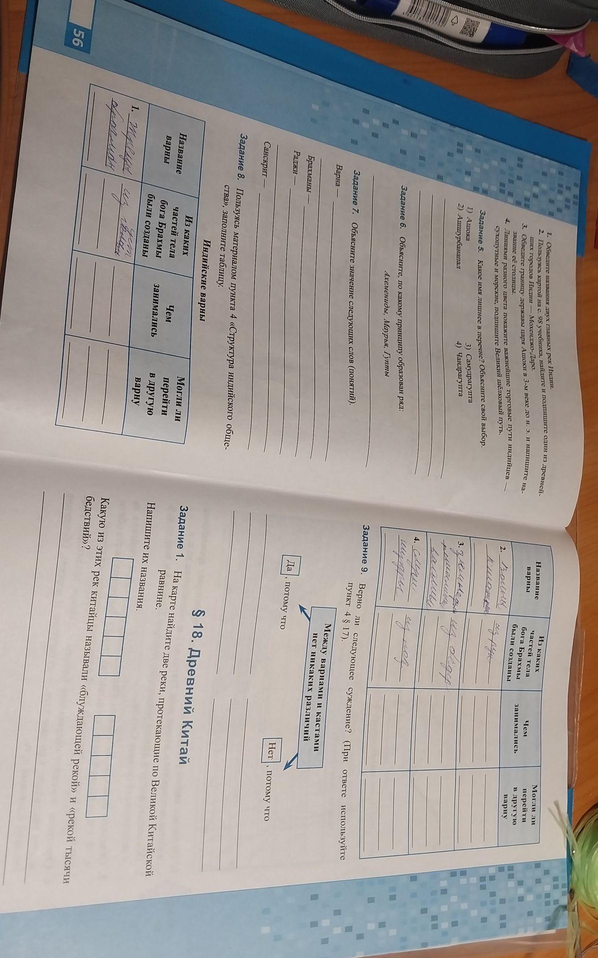 Фото задания: Задание 6. Объясните, по какому принципу образованы раджи: Ахемениды, Маурья, Гупты.