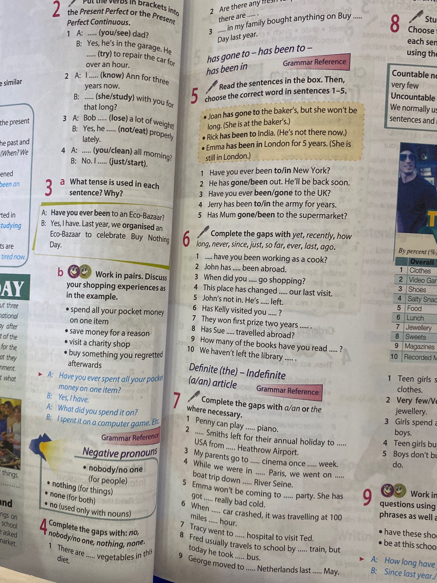 Фото задания: 8. Choose [обрезано] each sentence using the [обрезано]. Видны только части предложений: 1) Teen girls ... clothes. 2) Very…