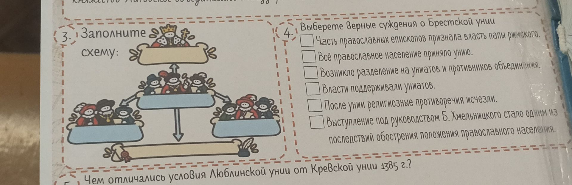 Фото задания: 5. Чем отличались условия Люблинской унии от Кревской унии 1385 г.?