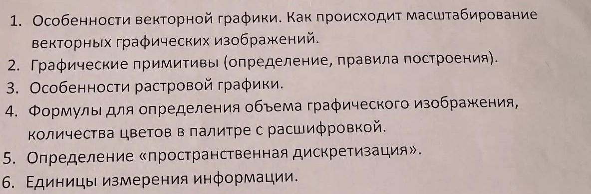 Фото задания: 2. Графические примитивы (определение, правила построения).