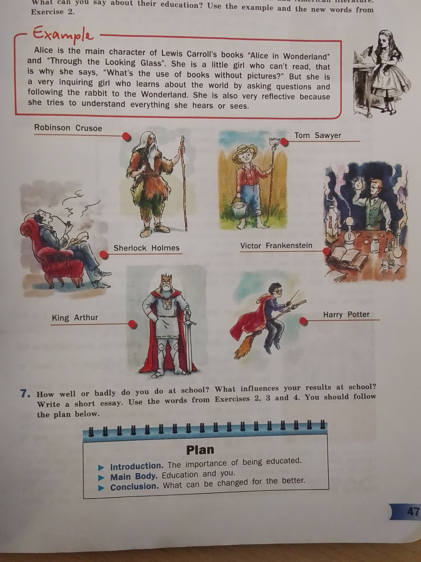 Фото задания: Exercise 2. What can you say about their education? Use the example and the new words from the exercise. (Robinson Crusoe,…