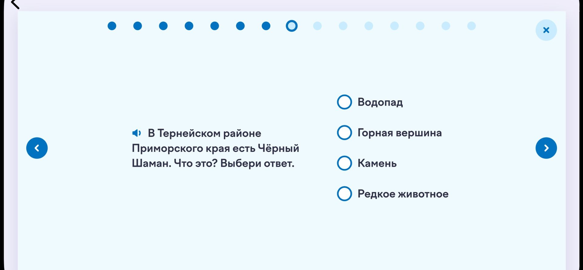 Фото задания: В Тернейском районе Приморского края есть Чёрный Шаман. Что это? Выбери ответ: водопад, горная вершина, камень, редкое…
