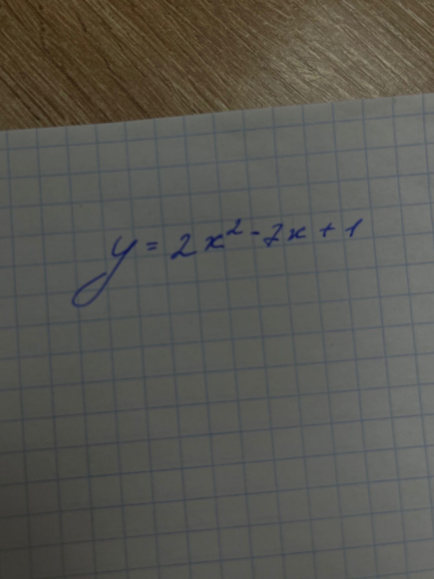Фото задания: Найти нули функции \(y=2x^2-7x+1\).