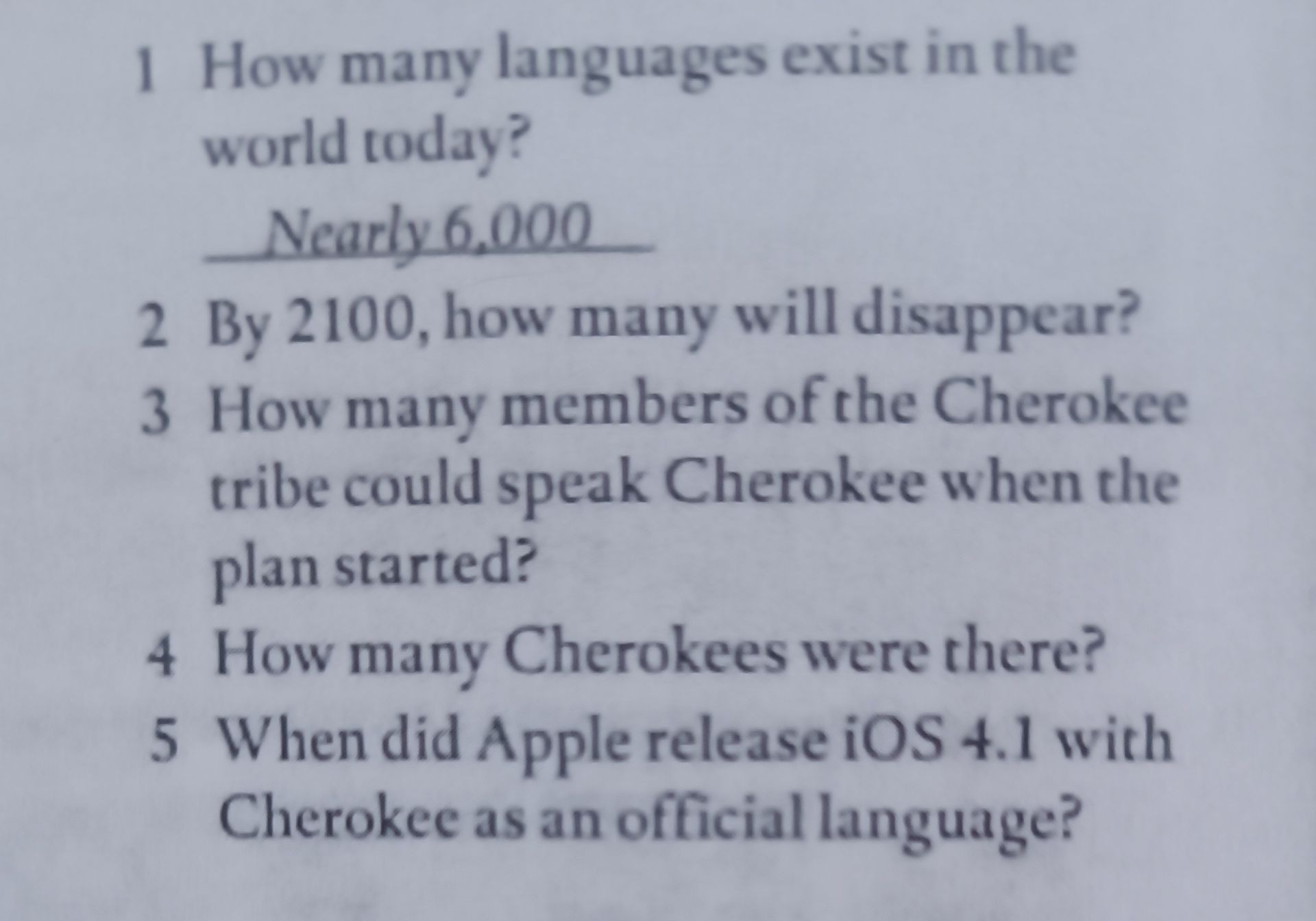 Фото задания: 1. How many languages exist in the world today?